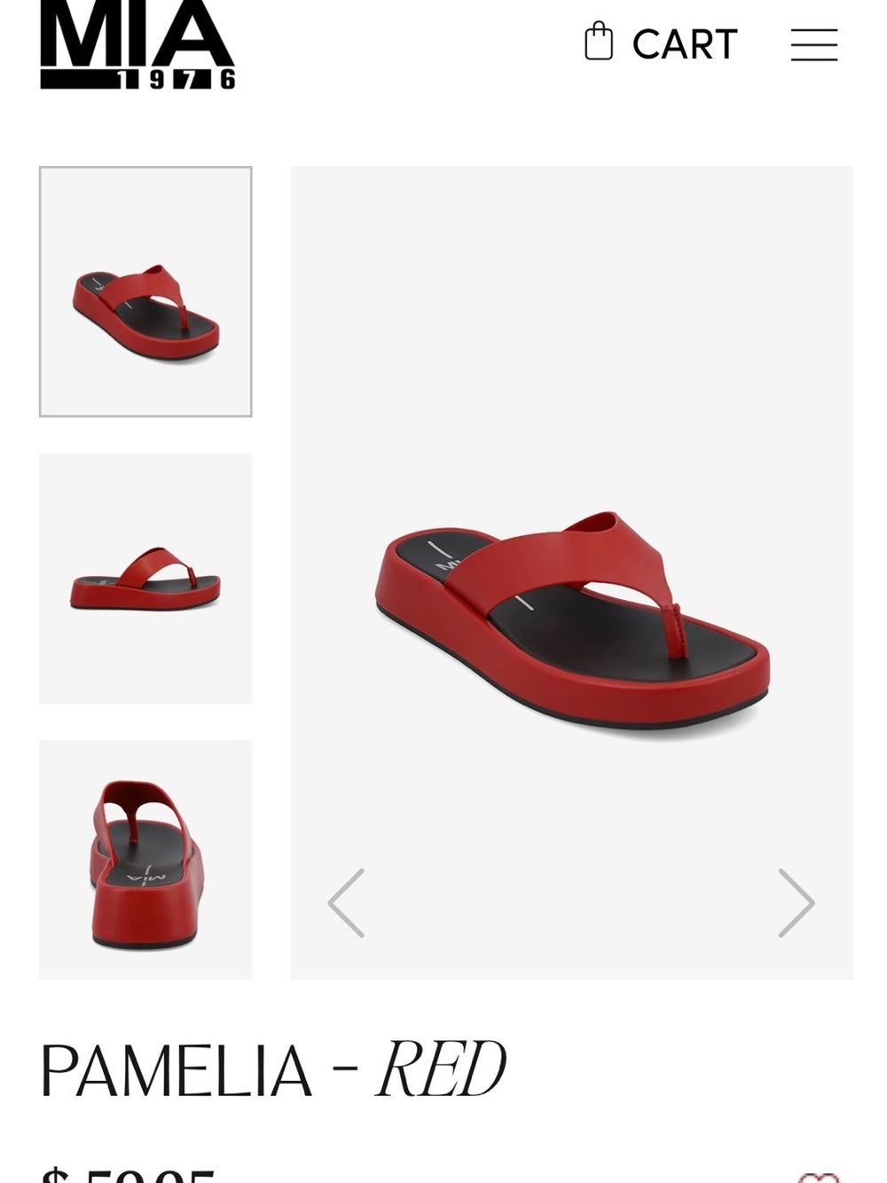 MIA Pamelia Red Platform Thong Sandals